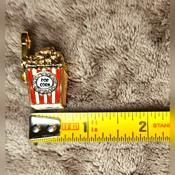 Juicy Couture Gold Red Striped Popcorn Charm Locket Opens Pop Corn Movies Snack - Picture 13 of 16